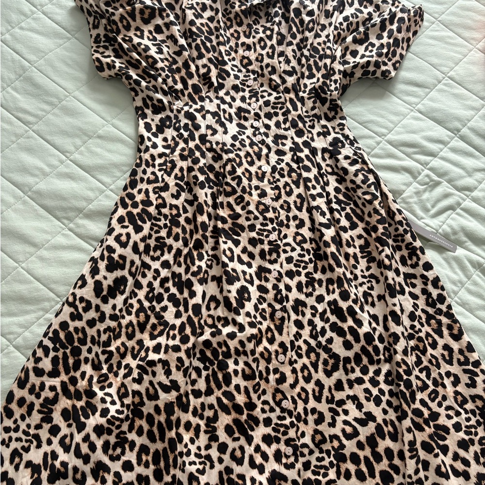 NWT Anthropologie Leopard Print Maxi Dress
